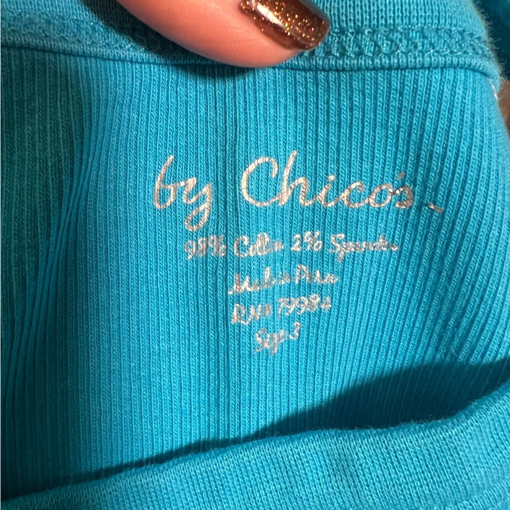 Chico’s Lighter Blue Ribbed Tank - Picture 6 of 7